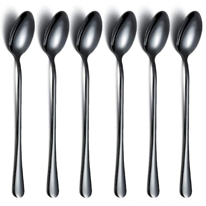 Set 6 lingurite cocktail Berglander, inox, Negru