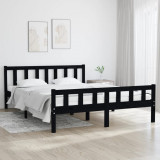 Cadru de pat King Size, negru, 150x200 cm, lemn masiv, vidaXL