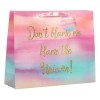 Sacoșă Cadou Roz cu Glitter Auriu, 40x11x32cm, Imprimeu Unicorn, Diverse Ocazii, Pungă Cadou cu Model