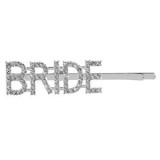 Agrafa de par argintie cu strasuri si textul Bride, 7 cm, CMCLASS