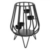 Suport Lum&acirc;nări Tip Pastilă, Oval cu Trepied, Metal, Negru, 25.5x18cm, Oem