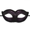 Masca Deghizare Brodata Glitter, Negru Mov, Oem