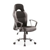 Cumpara ieftin Scaun directorial SL Q033, Mecanism Balans, Ergonomic, Cadru cromat, Piele ecologica Mesh, Inaltime ajustabila, 100 Kg, Negru