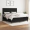 vidaXL Pat box spring cu saltea, negru, 180x200 cm, catifea