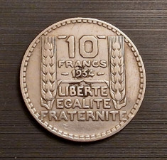 10 francs 1934, Fran?a, argint foto