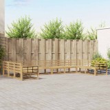 vidaXL Set de canapele de exterior 10 pcs Alb Lemn Solid de Acacia 3387113