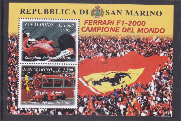 AUTOMOBILISM SAN MARINO CAMPIONATUL MONDIAL F1 - FERRARI 2000 COLITA MNH