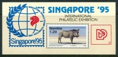 NAMIBIA 1995 EXPOZITIA FILATELICA SINGAPORE FAUNA SINGAPORE foto