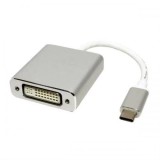 CABLU video SPACER, adaptor USB Type-C (T) la DVI-I DL (M), 15cm, rezolutie maxima 4K UHD (3840 x 2160) la 30 Hz, silver, &quot;SP-CM-DVIF-01&quot; (timbru verd