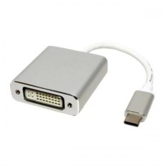 CABLU video SPACER, adaptor USB Type-C (T) la DVI-I DL (M), 15cm, rezolutie maxima 4K UHD (3840 x 2160) la 30 Hz, silver, &amp;quot;SP-CM-DVIF-01&amp;quot; (timbru verd foto