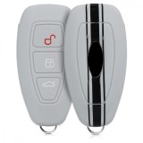 Cumpara ieftin Husa Cheie Auto pentru Ford - 3 Butoane - Keyless Go, Silicon, Alb, 44708.13, Kwmobile