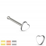 Piercing pentru nas din oțel chirurgical, inimă mică simetrică - Culoare Piercing: Auriu
