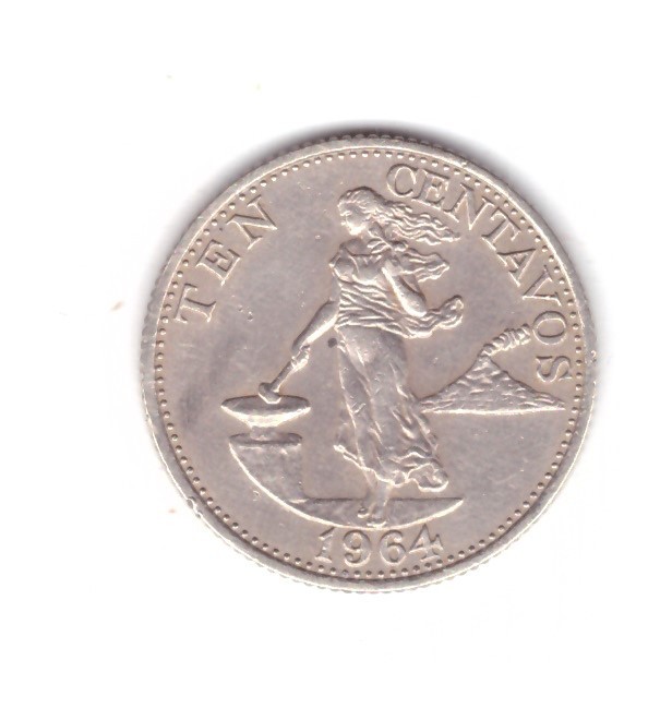 Moneda Filipine 10 centavos 1964, stare foarte buna, curata
