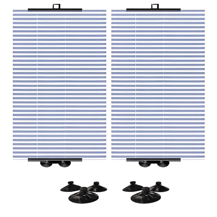 Set 2 Parasolare Ajustabile pentru Parbriz/ Luneta 40-70 cm din Aluminiu si Fixare cu Ventuze pentru Parbriz si Luneta