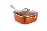 Set tigaie patrata adanca Royalty Line Copper Cook 24 cm, 4 piese