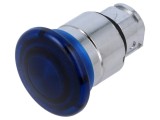 Comutator acţionat prin apăsare 22mm Poz.i stab: 1 albastră