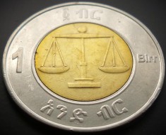 Moneda exotica bimetal 1 BIRR - ETIOPIA, anul 2016 * cod 3508 = circulata