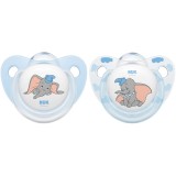 Set 2 suzete ortodontice din silicon Nuk Disney Dumbo M3, 18-36 luni, Albastru