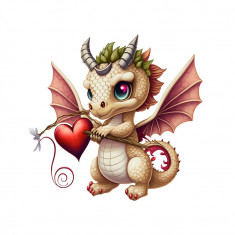 Sticker decorativ Dragonas, Galben, 53 cm, 3566ST