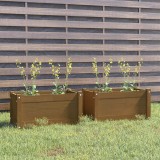 Cumpara ieftin Jardiniere grădină 2 buc. maro miere 60x31x31cm lemn masiv pin