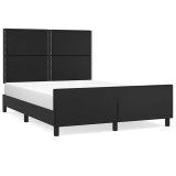 Cumpara ieftin Cadru de pat cu tablie, negru, 140x200 cm, piele ecologica