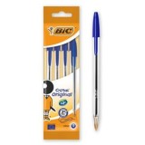 Pix cu bilă, Set 4 buc, Albastru, 0.5mm, CMCLASS