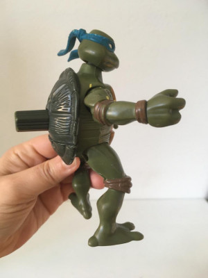 * Figurina Broscutele Ninja (Ninja Turtles), Leonardo, articulat, plastic, 12cm foto
