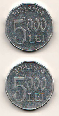 SV * Romania * BNR * LOT 3 x 5000 LEI 2002 - 2003 - 2004 * +/- XF foto