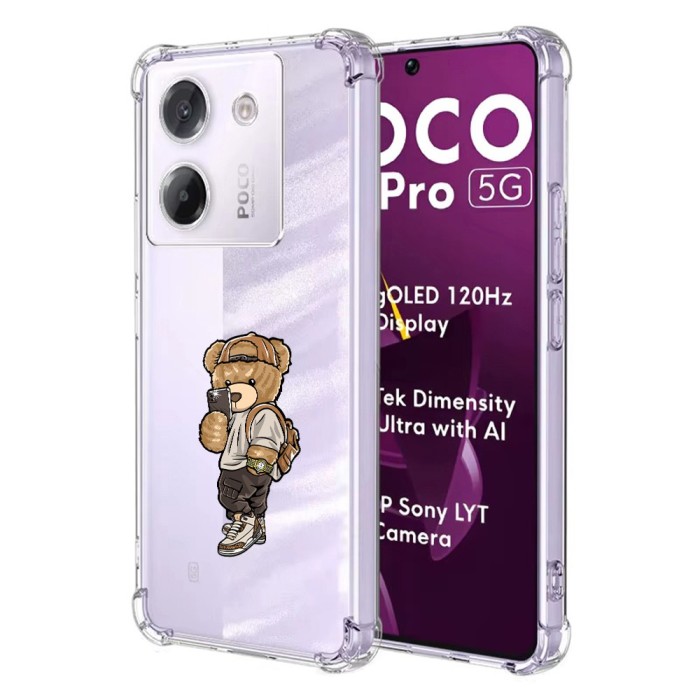 Husa antisoc pentru xiaomi poco m7 pro 5g - airbag tpu, col&Egrave;uri ranforsate- selfie