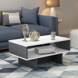 Couchtisch Mj&ouml;lby 36.4x80x45 cm Wei&szlig; / Anthrazit [en.casa] HausGarden Leisure