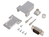 Conector D-Sub HD 15 Pini Negru pentru Lipire pe Cablu