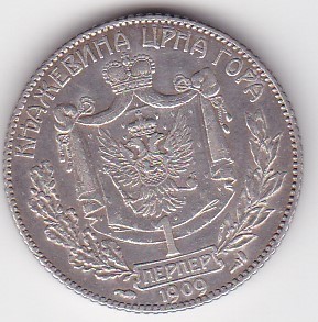 Muntenegru 1 Perper Nikola I 1909