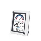 Termometru si higrometru de camera JustZen EN-882A ecran 112x95mm ceas cu alarma lumina touch indicator comfort digital citire 10s 3 tipuri de montare