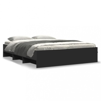 vidaXL Cadru de pat fără saltea Negru 160x200cm Lemn prelucrat 3295640 foto