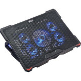 Cooler laptop Serioux SRXNCP035 10-17.3&quot; 5 ventilatoare USB Negru