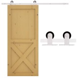 HOMCOM Kit de Feronerie de 6&#039; Rustic pentru Interior pentru Montaj Usa Glisanta de Hambar, Alb | Aosom Romania