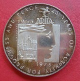 Medalie Cehoslovacia 1978 ARTIA - 25 de ani progres si pace varianta argint de 900 marcata Kol&aacute;řsk