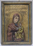 Maica Domnului cu Pruncul, Icoana Romaneasca pe Lemn, cca. 1900