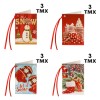 Set Felicitări Crăciun, 4 Modele, Cu șiret, Multicolor, 12 Bucăți, 5.5x8cm, Oem