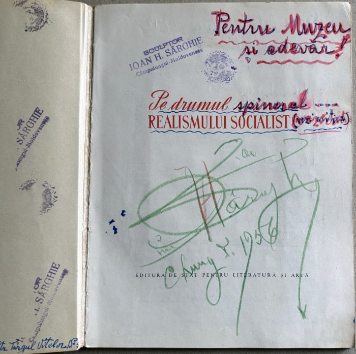 Pe drumul realismului socialist, album de arta proletcultista 1955, ex-colectia sculptor Ioan H. Sarghie