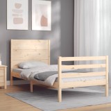 VidaXL Cadru de pat cu tăblie, 90x200 cm, lemn masiv