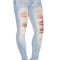 CL551 Jeans Skinny cu talie medie si rupturi decorative