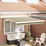 Marchiza Manuală Retractabilă Verde și Galben 300x250 cm