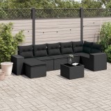 Cumpara ieftin Gossi set mobilier de gradina cu perne, 8 piese, negru, poliratan