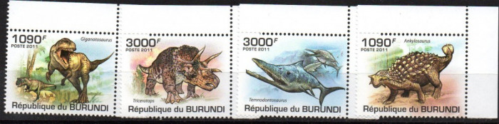 BURUNDI 2011, Fauna - Animale preistorice, Dinozauri, MNH