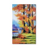 Tablou pictat manual, Peisaj feeric cu iola, 50x30cm ulei pe panza, gata de agatat pe perete