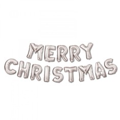 Balon de Crăciun &quot;Merry Christmas&rdquo; - argintiu