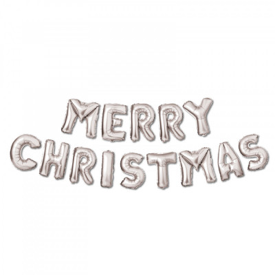 Balon de Crăciun &amp;quot;Merry Christmas&amp;rdquo; - argintiu foto
