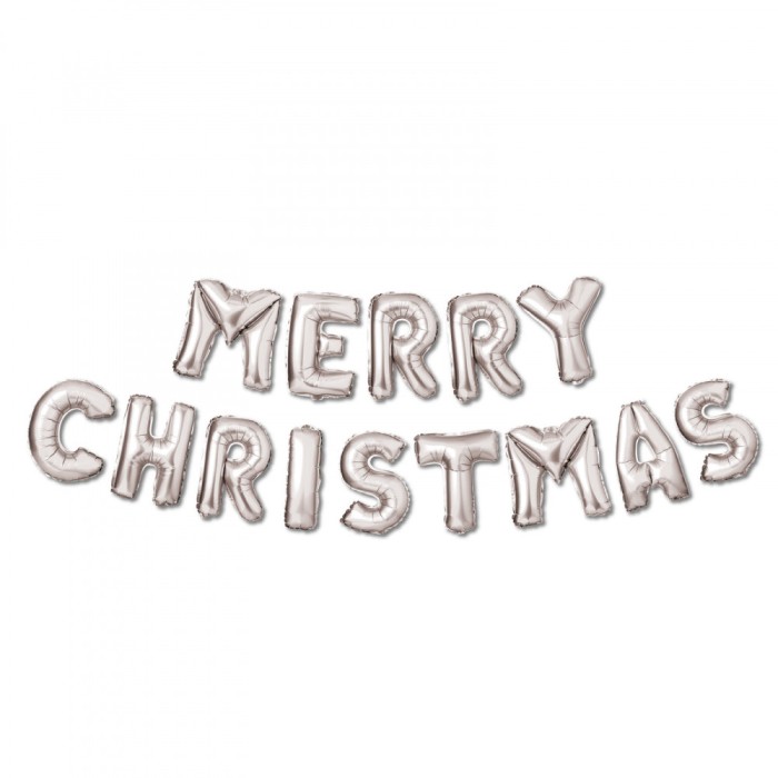 Balon de Crăciun &quot;Merry Christmas&rdquo; - argintiu