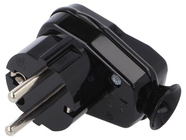 Conector Alimentare AC Tată 2P PE 250V 16A Negru